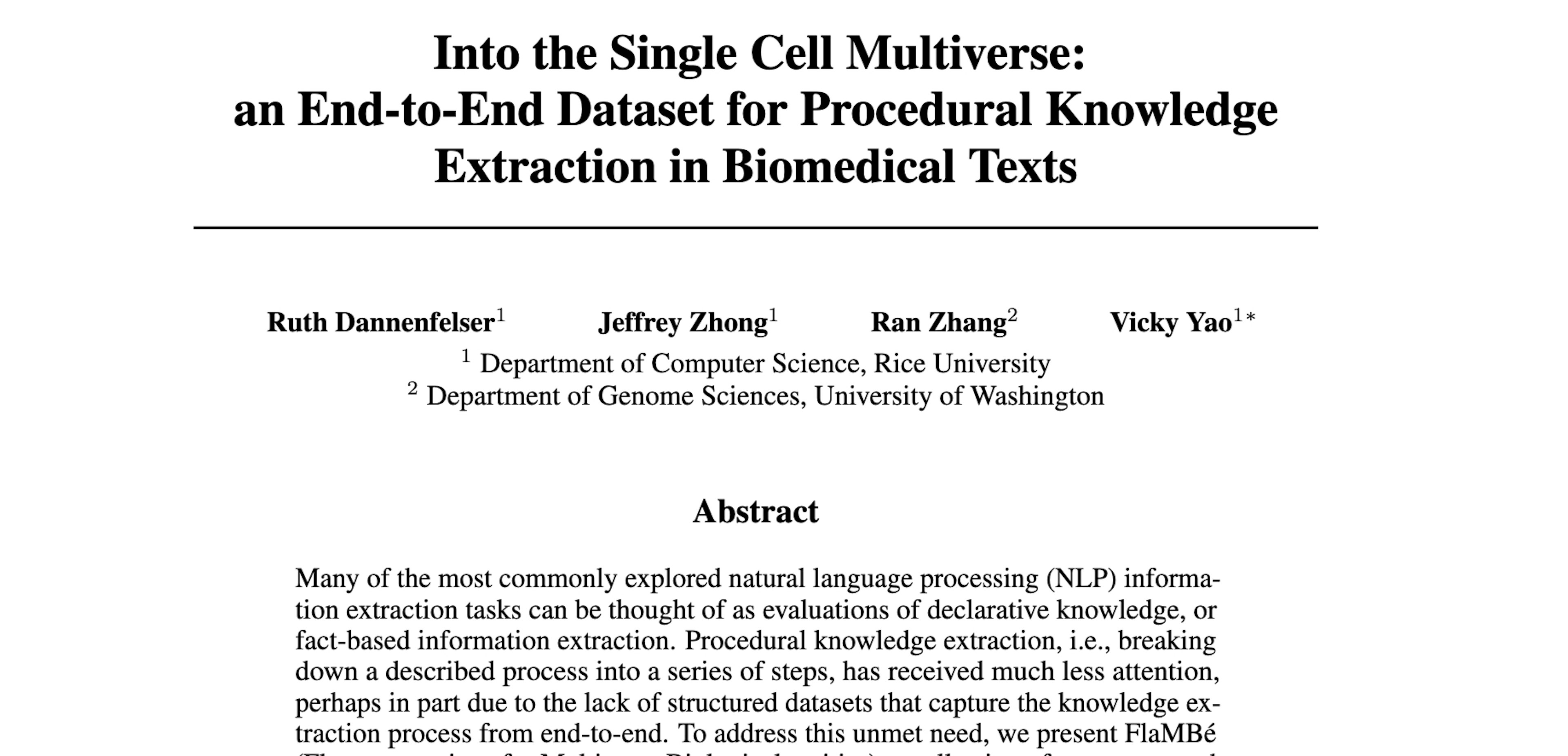 Into the Single Cell Multiverse: an End-to-End Dataset for Procedural Knowledge Extraction in Biomedical Texts