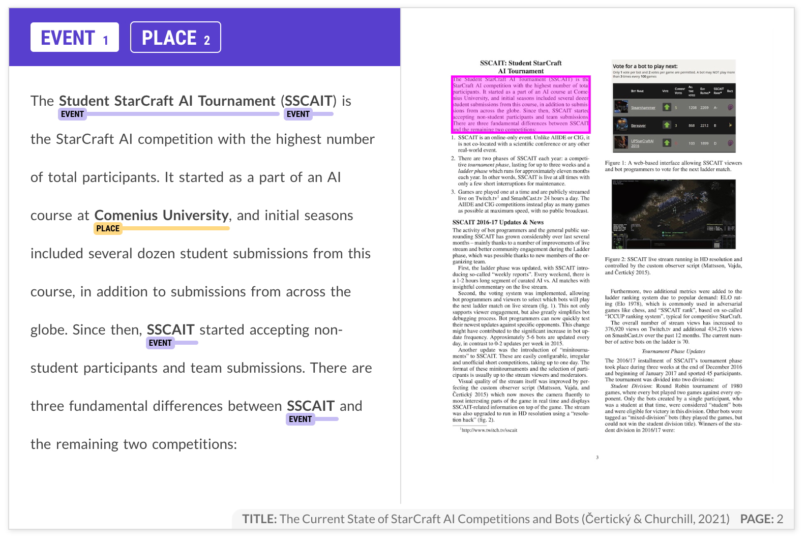 Prodigy annotation interface for section-based span annotation Screenshot of Prodigy annotation interface